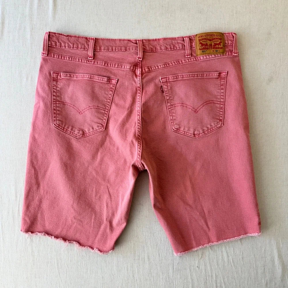 Levi's 511 Fruit Dove Pink Slim Cut-Off Denim Jorts Men's 42